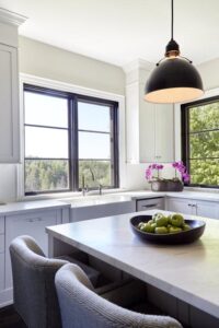 Large white eat-in kitchen